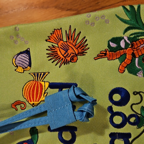 Trinidad & Tobago  Green Drawstring Bag New Fish Tropical Backpack - Picture 4 of 8